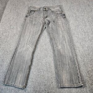 F.U.S.A.I. Mens Gray Straight Leg Jeans Faded Wash Denim Size 34